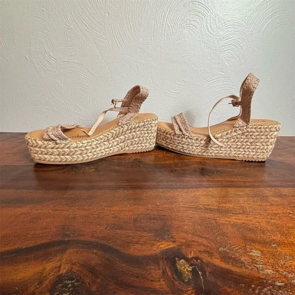 Splendid Lizzy Women's Espadrille Wedge Sandals Almond Size‎ 8.5